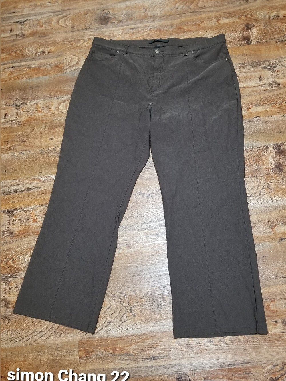 Simon Chang Pants 22 Straight-Leg Brown Nwotags